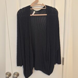 Dokotoo Open-Front Black Knit Cardigan Sweater